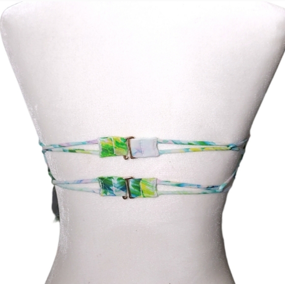 Victoria's Secret Tropical Green Rhinestone Push Up Bikini Top Woman's Size 34C - Picture 4 of 11